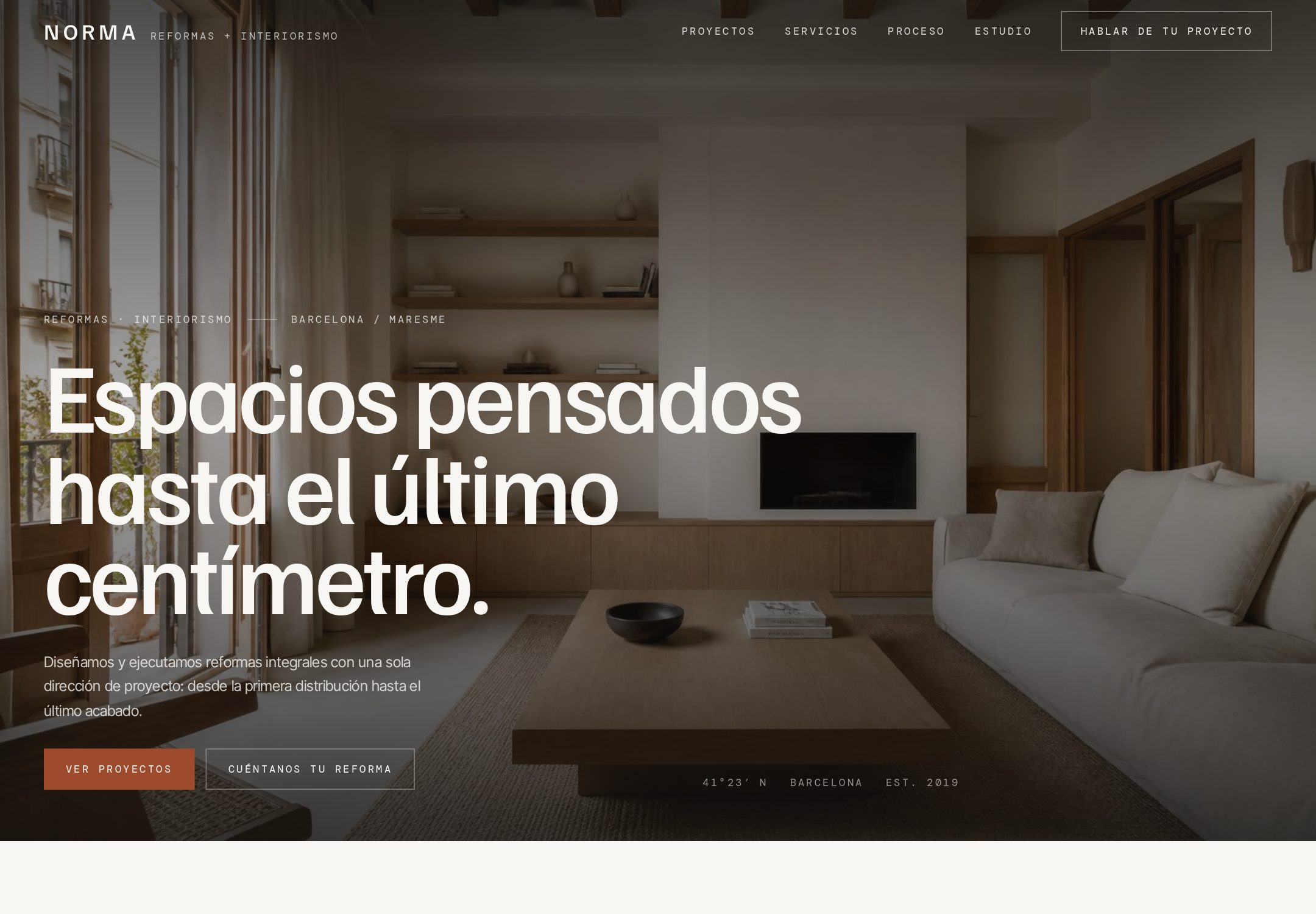 Portada de la web NORMA, estudio de reformas e interiorismo
